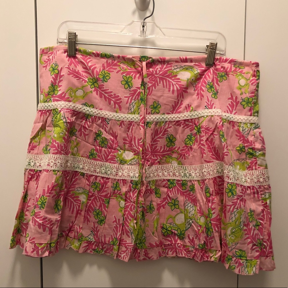 Lilly Pulitzer Musical Monkey Pink and Green Skirt